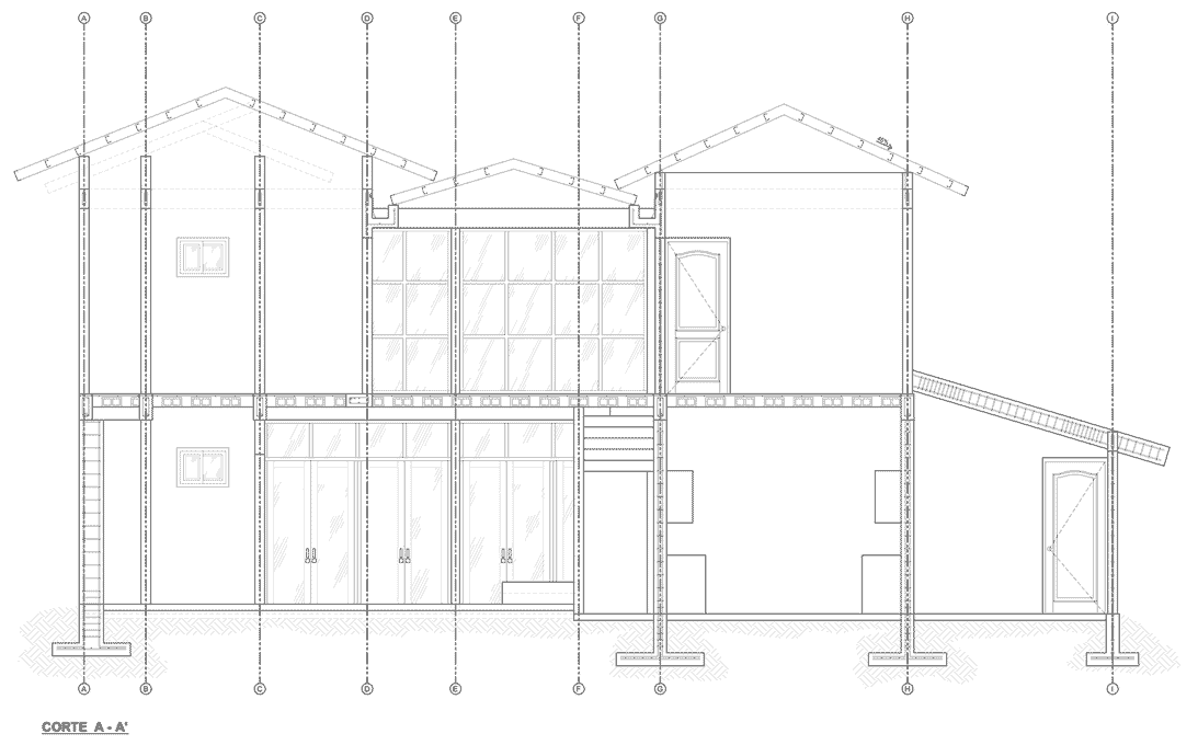 CONCEPTO DE CASA DE PLAYA SECCION LATERAL