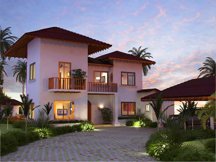 CONCEPTO DE CASA DE PLAYA FACHADA FRONTAL